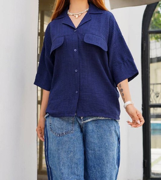 مانتو جیب نما یقه انگلیسی