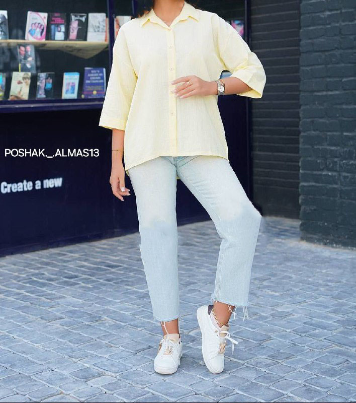 مانتو یقه ب آستین سه ربع